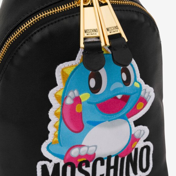 SS24 MOSCHINO Couture Jeremy Scott Black w/ Blue Bubble Bobble Dragon Backpack main image 6